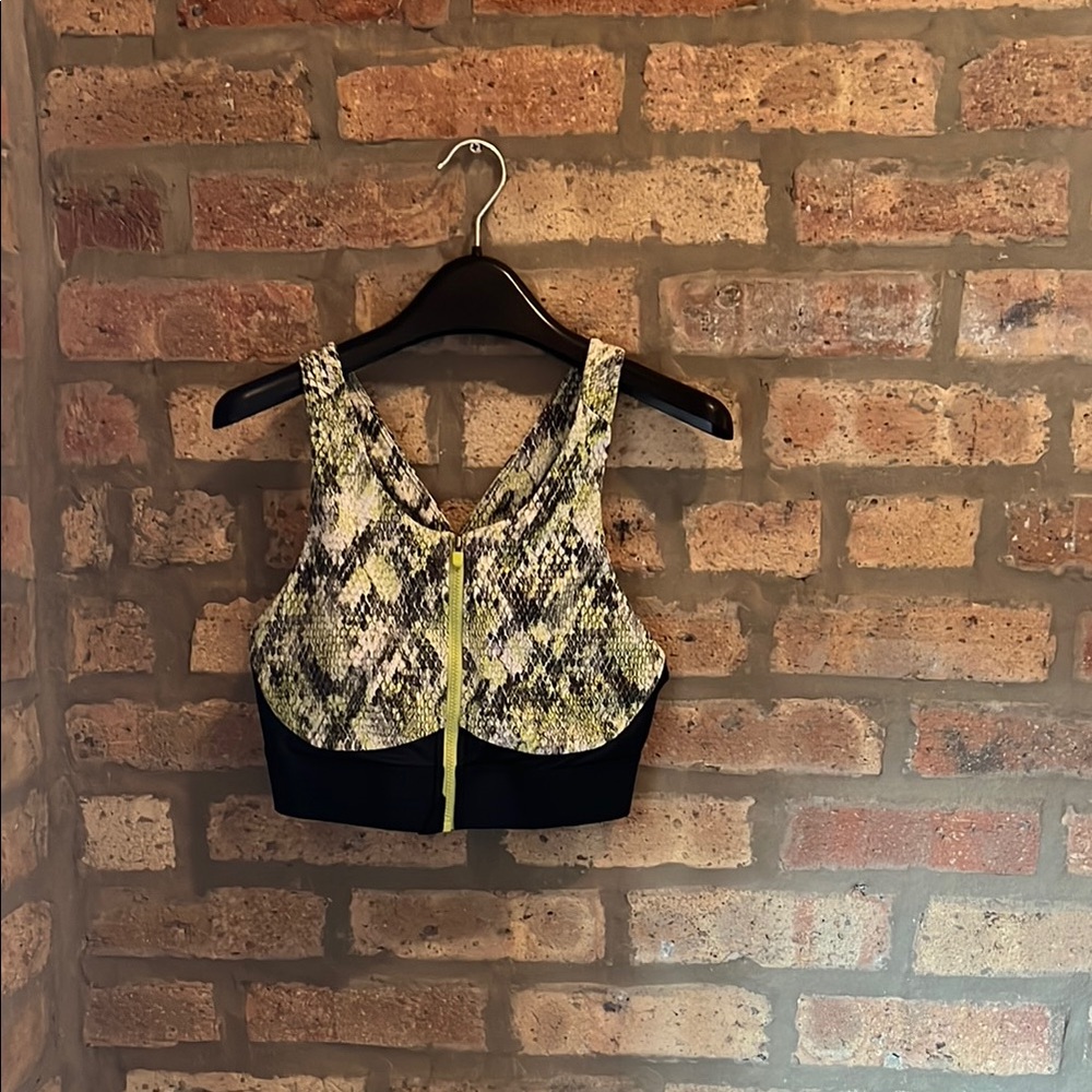 Fabletics Snake Print Sports Bra - Yellow and Black